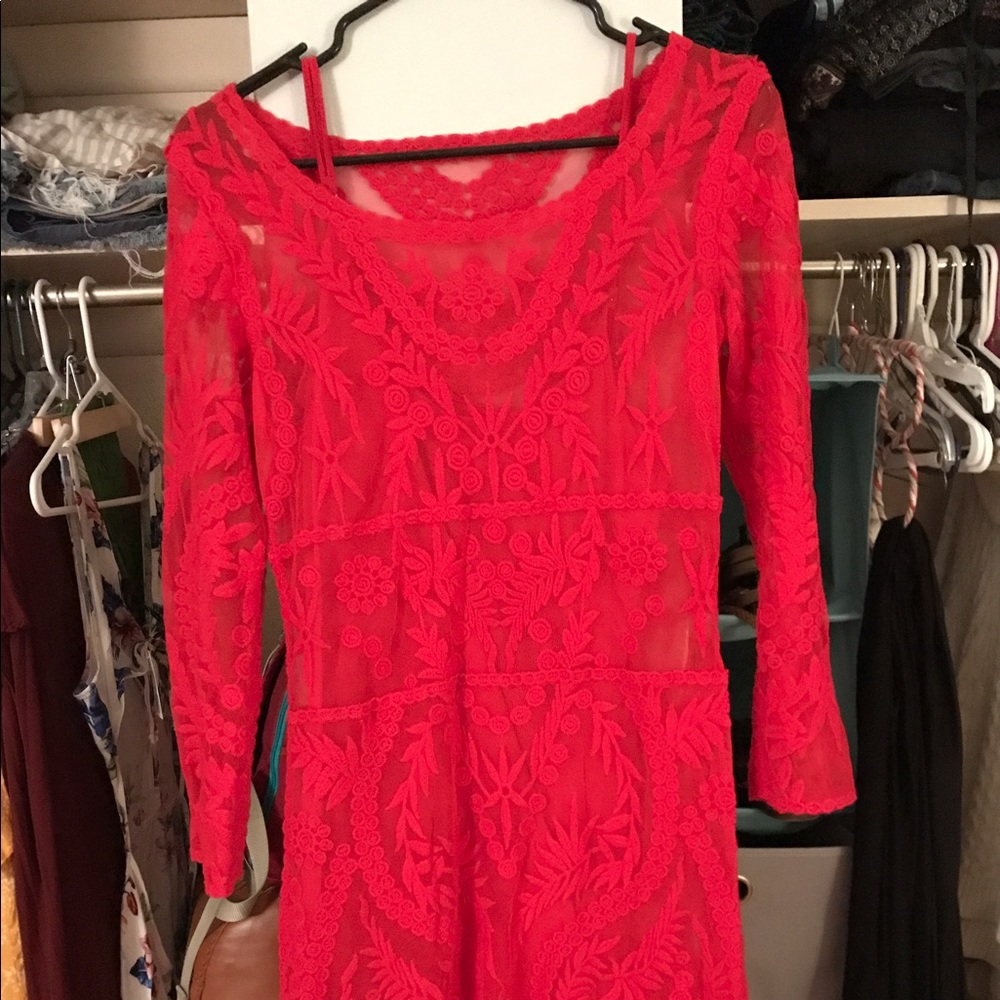 Red Embroidered Dress