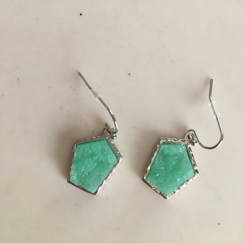 Green hanging earrings from Charming Charlie's