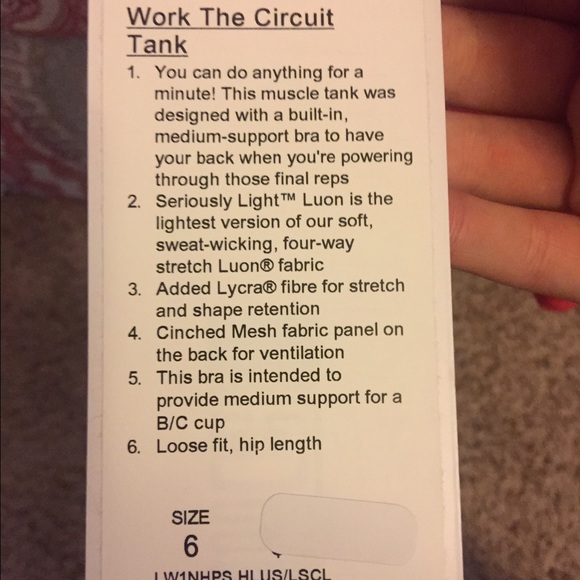 Work the Circuit Lululemon tank - Picture 4 of 5