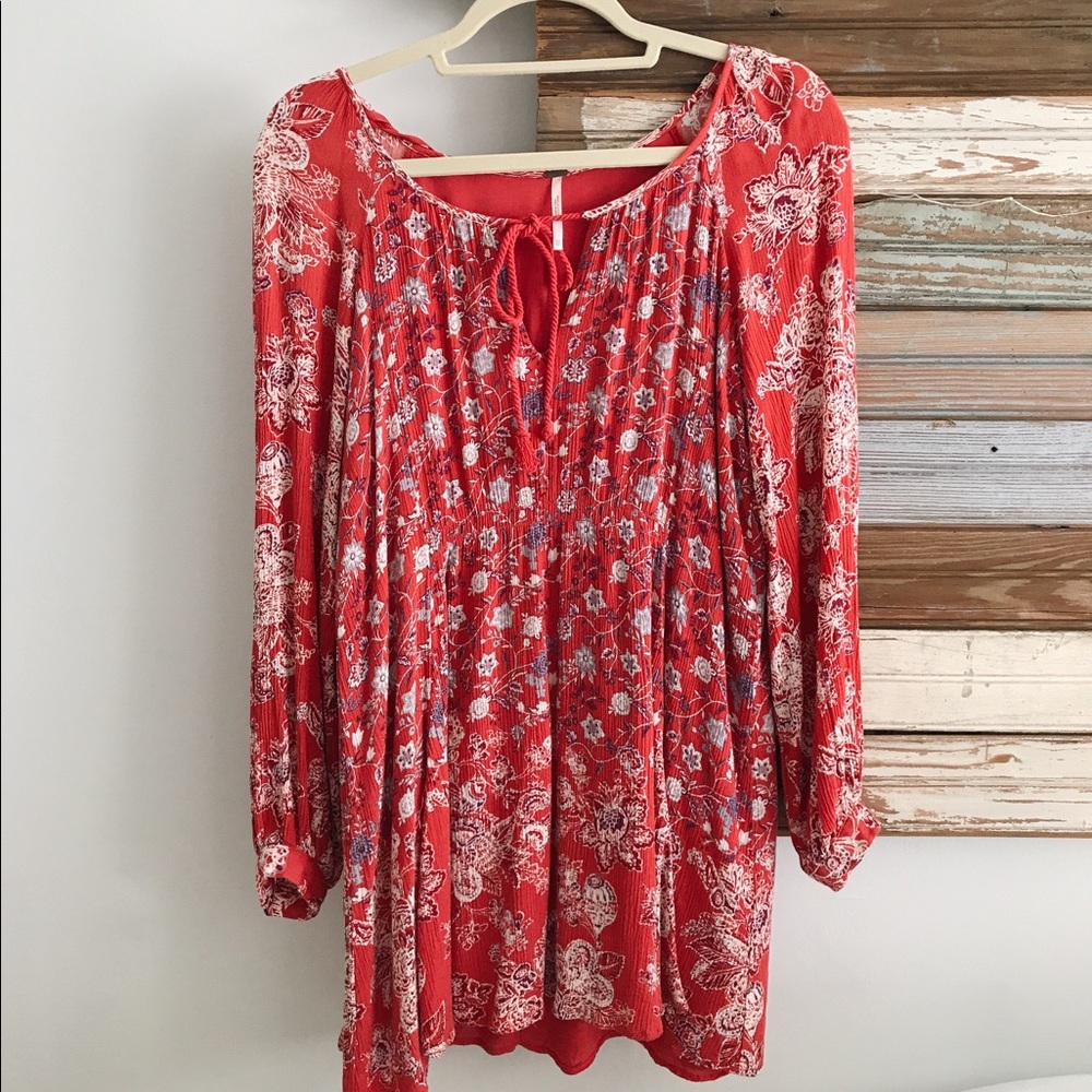 free People red boho dress