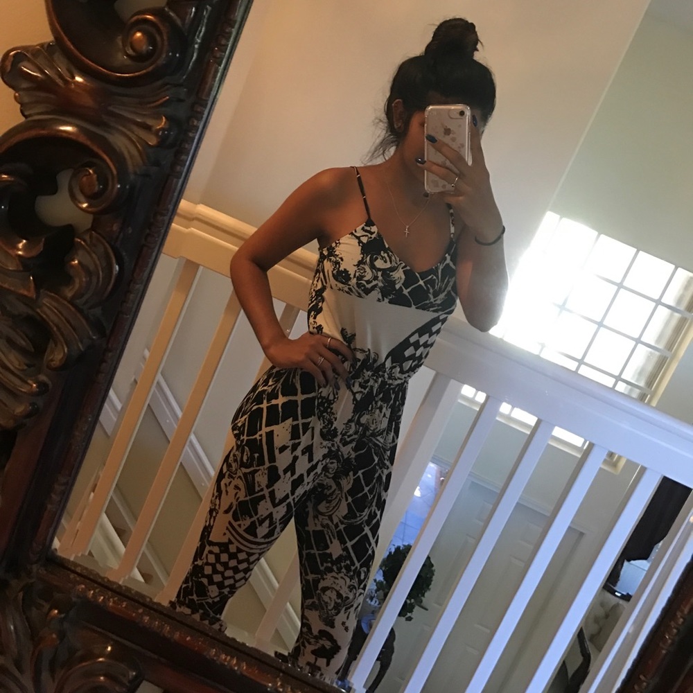 Black and White Tribal Jumpsuit