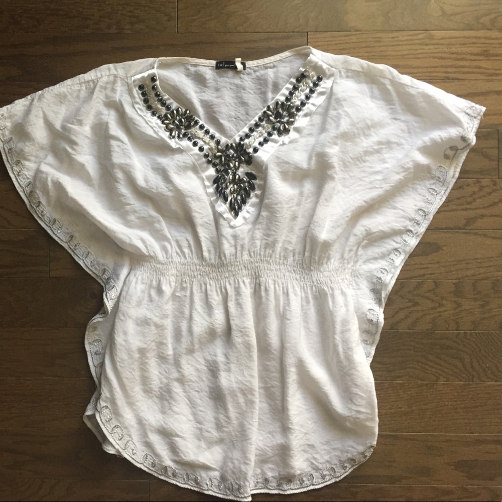 White beaded top