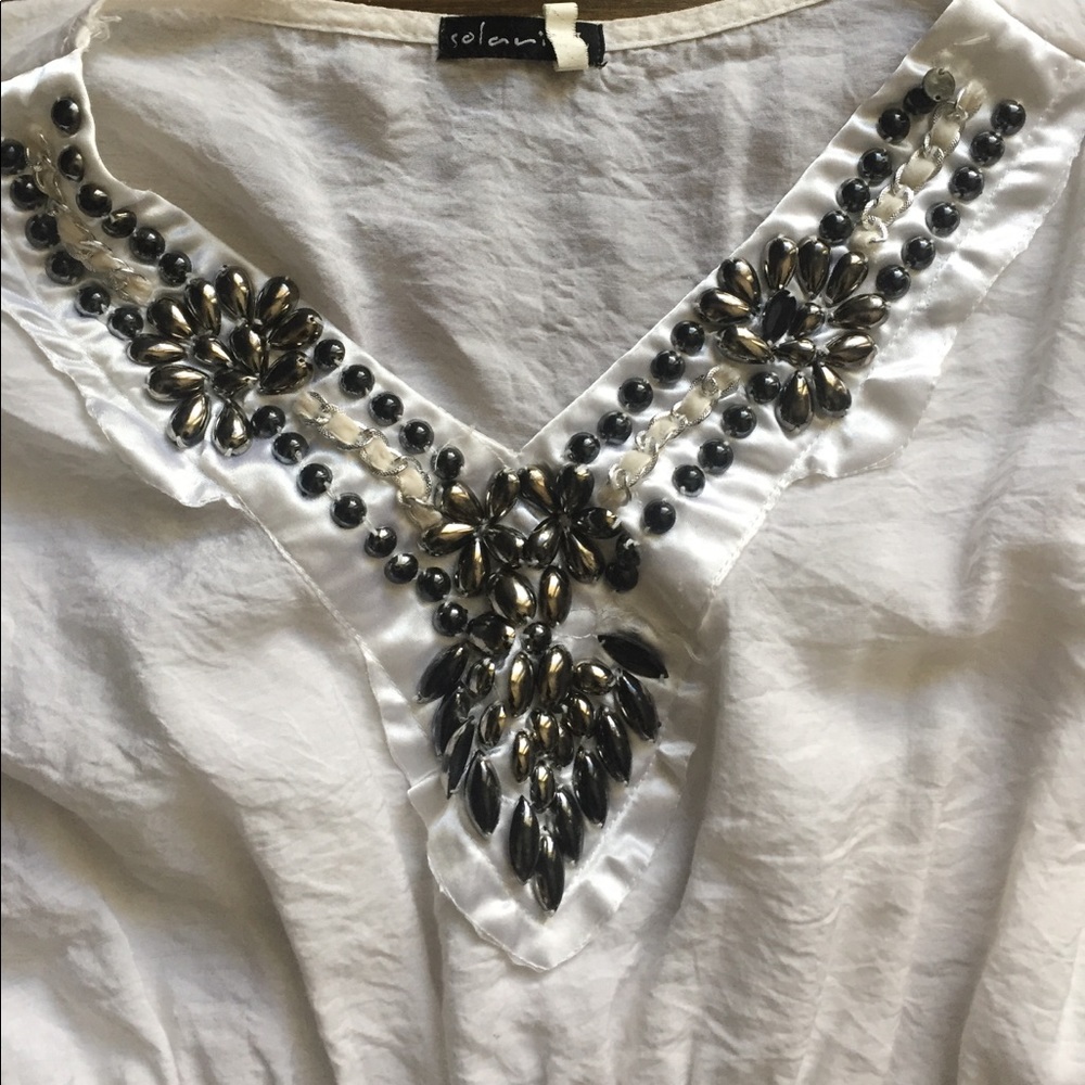 White beaded top - Picture 3 of 4