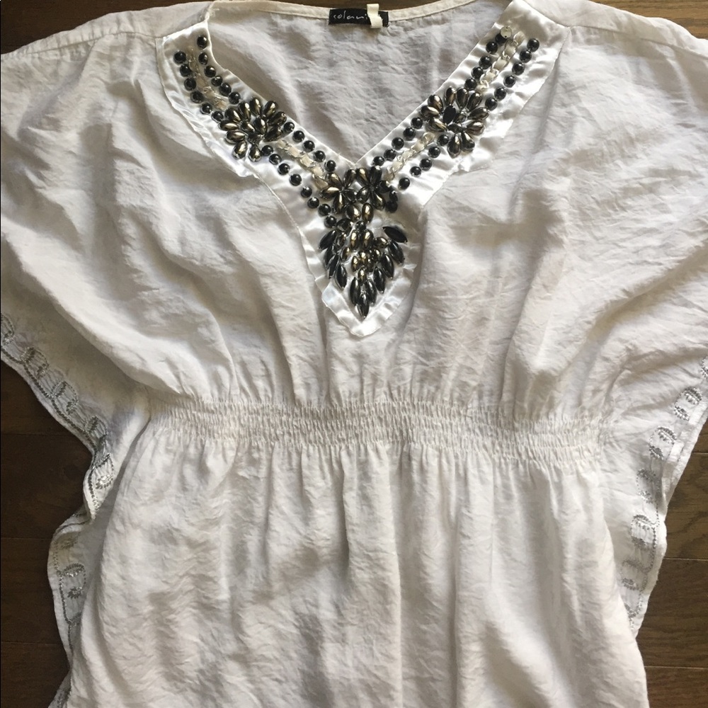 White beaded top - Picture 4 of 4