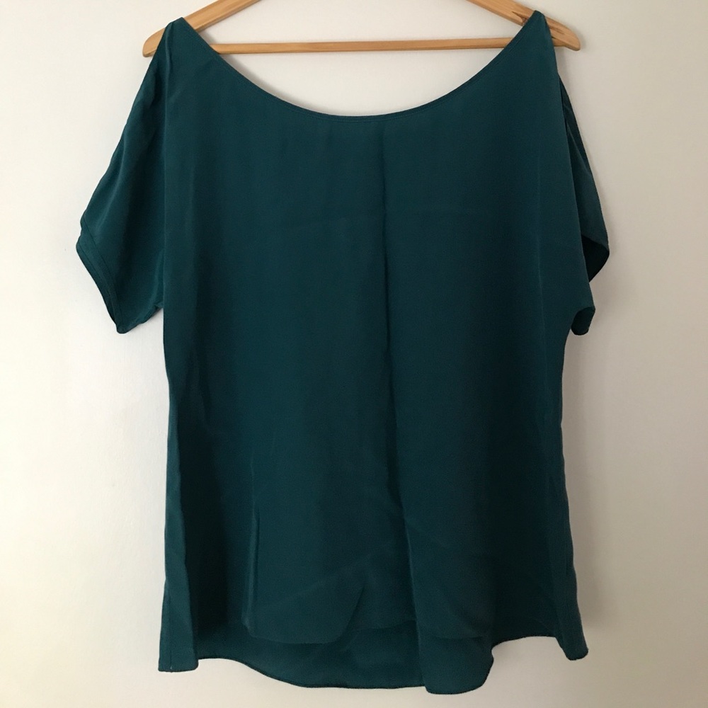 Geren Ford Cold Shoulder Silk Top