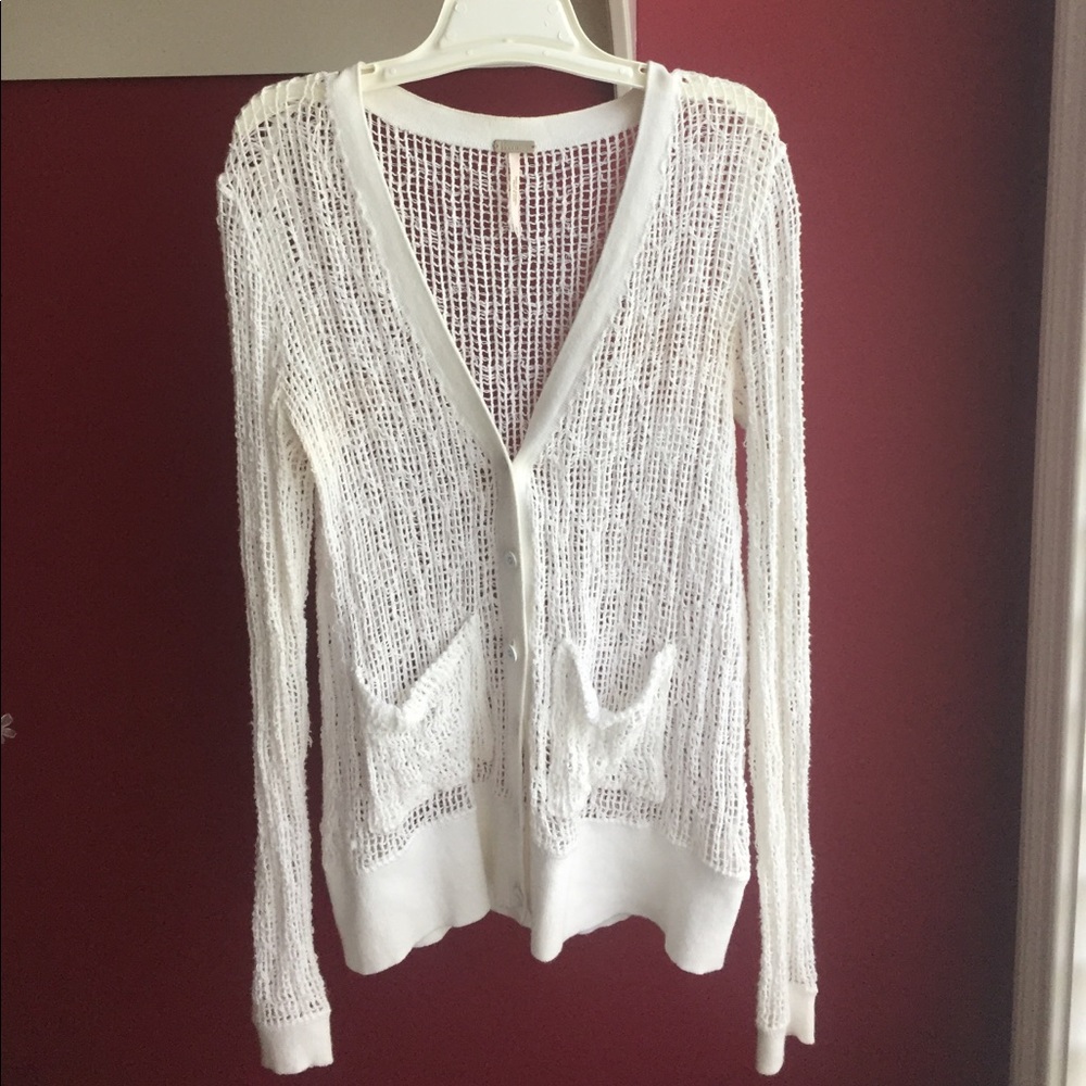 Free People - white knit sweater