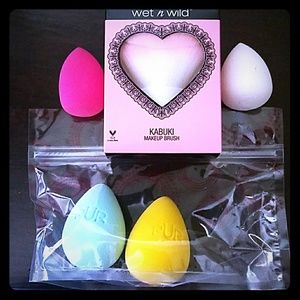 Two Pur sponges, wet n wild Kabuki brush