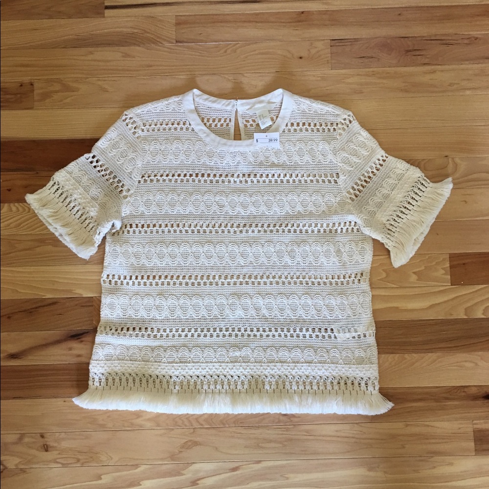 H&M cream blouse