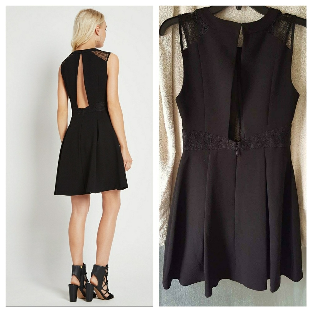 💚New BCBGeneration Lace Trimmed Fit & Flare Dress - Picture 4 of 7