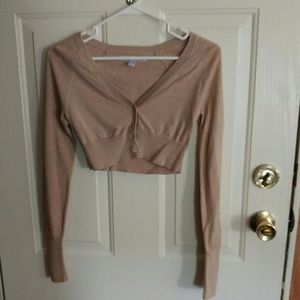 Khaki colored crop cardigan