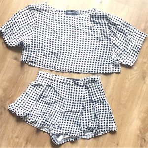 Mink Pink matching crop top and shorts