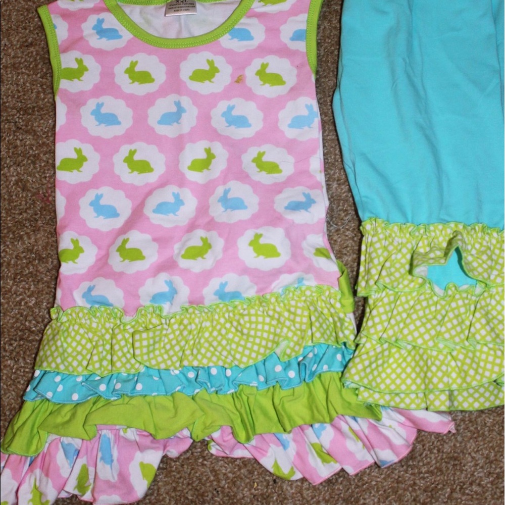 Girls Ruffle Capri set - Picture 2 of 4