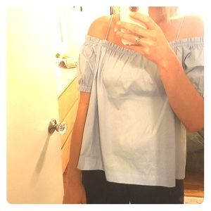 NWOT Powder Blue Off the Shoulder Blouse