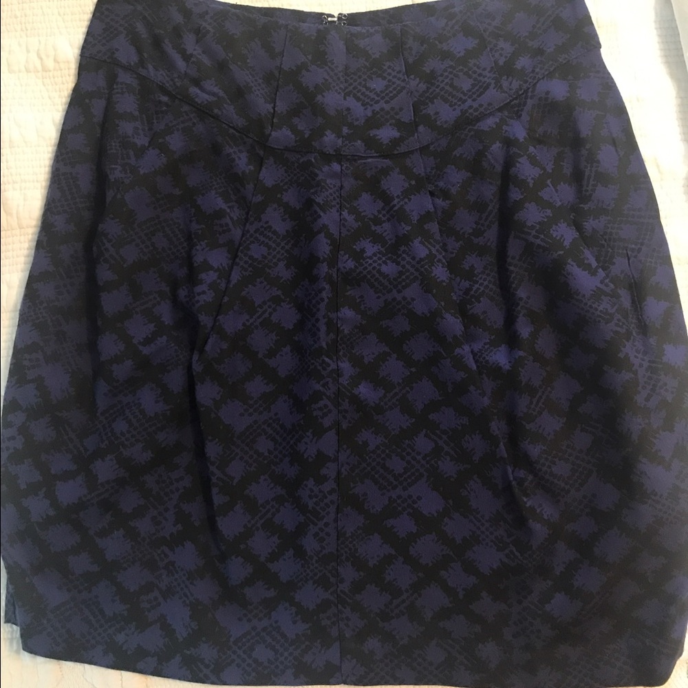 Anthropologie navy pattern pencil skirt