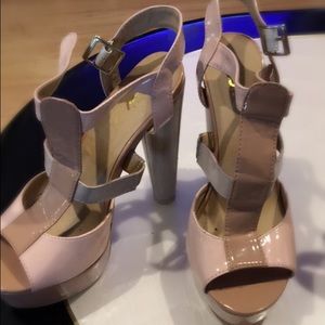 Used flatform Blush trendy shoes 4 in  heels