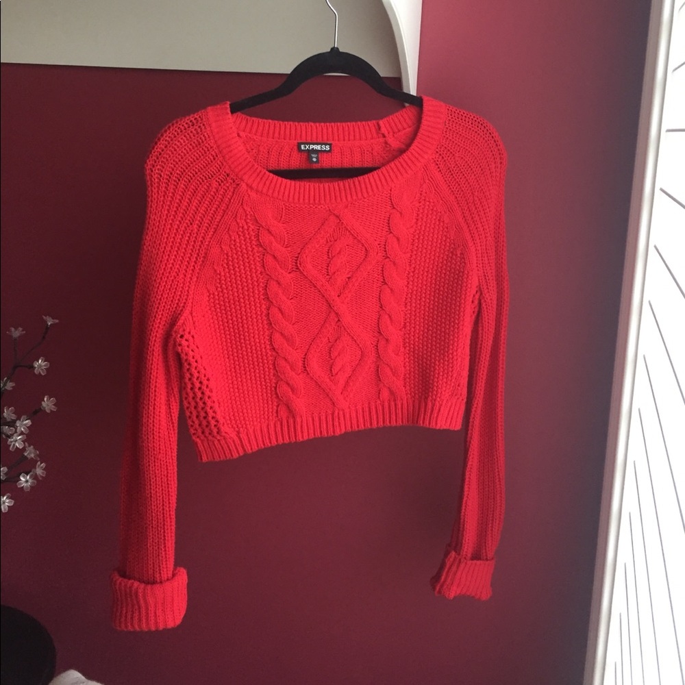 Express - cropped red sweater