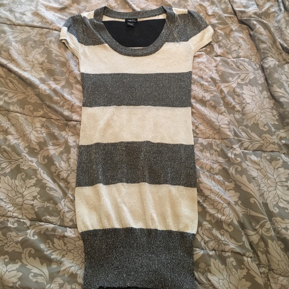Grey and white dress