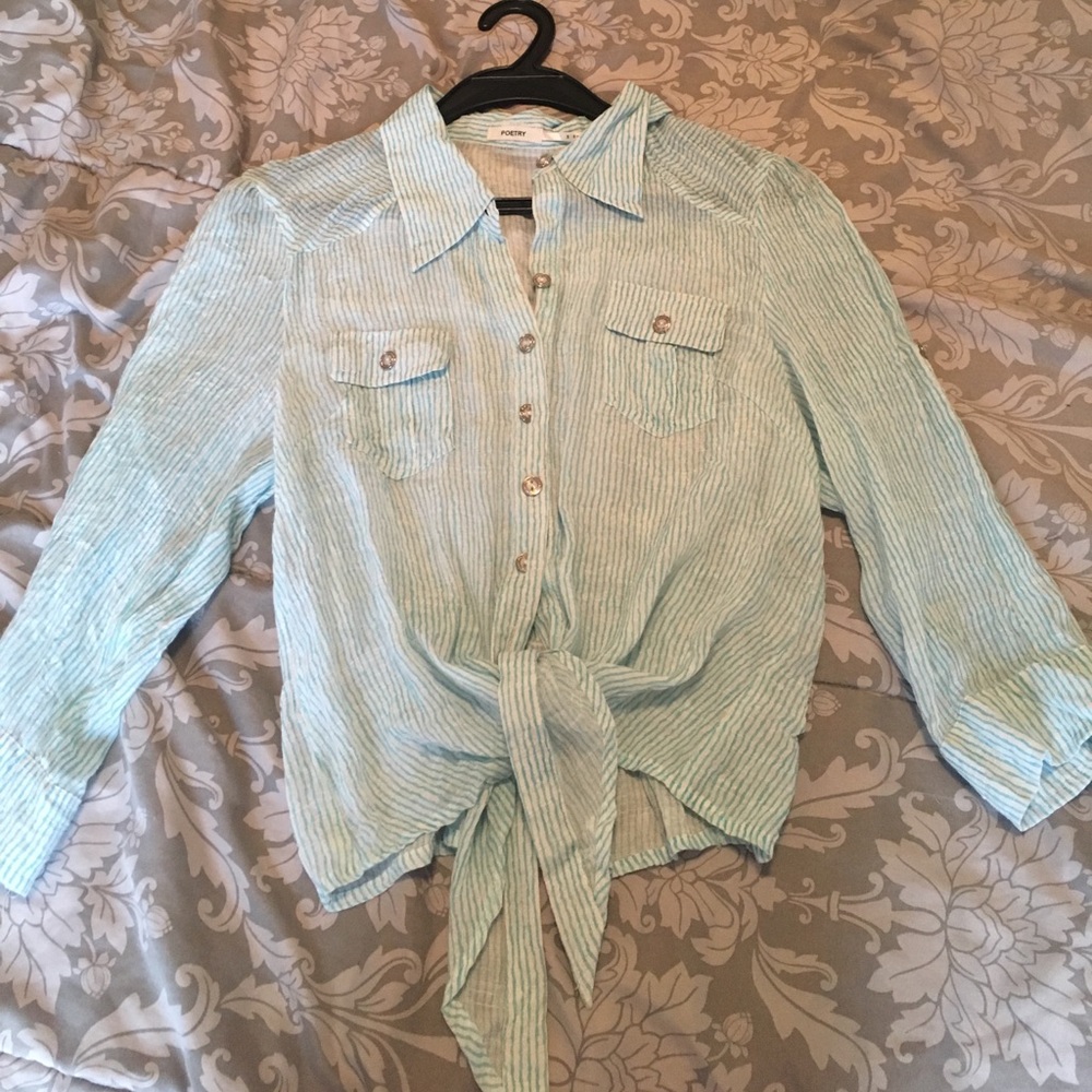 Light blue strip blouse