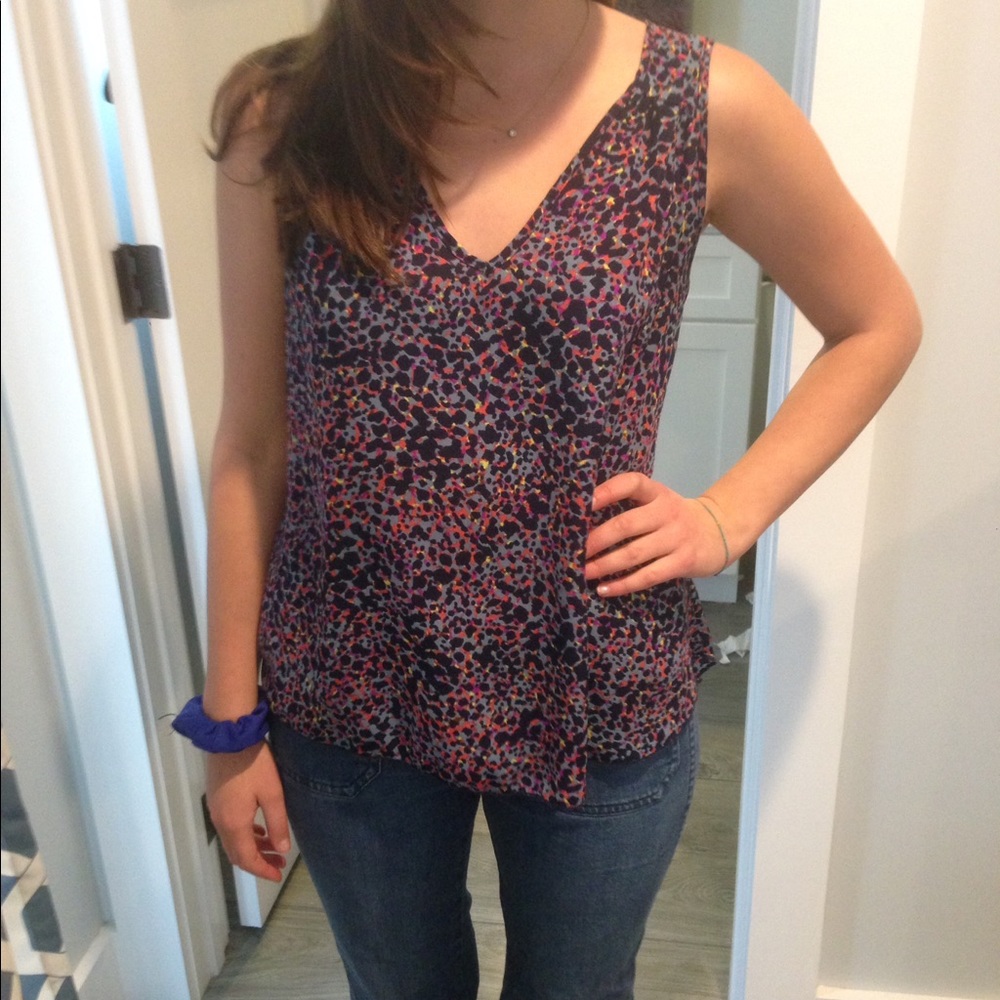 Renee c abstract leopard print blouse