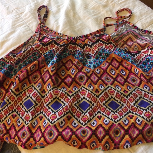 BNWT Paper Tee Boho Crop Top W/Adjustable Straps - Picture 7 of 8