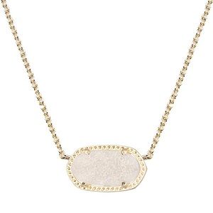 Elisa gold pendant necklace  with iridescent drusy