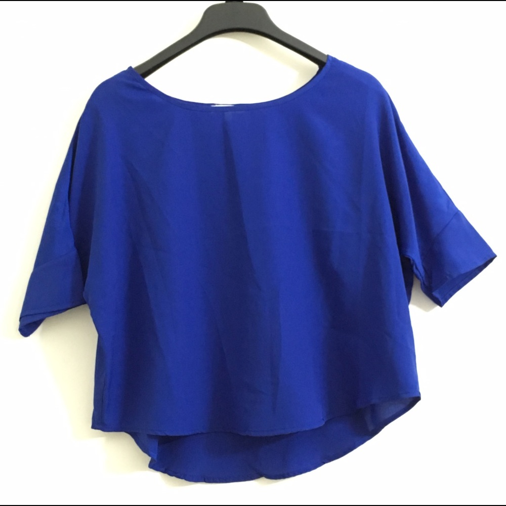 Blue poncho top
