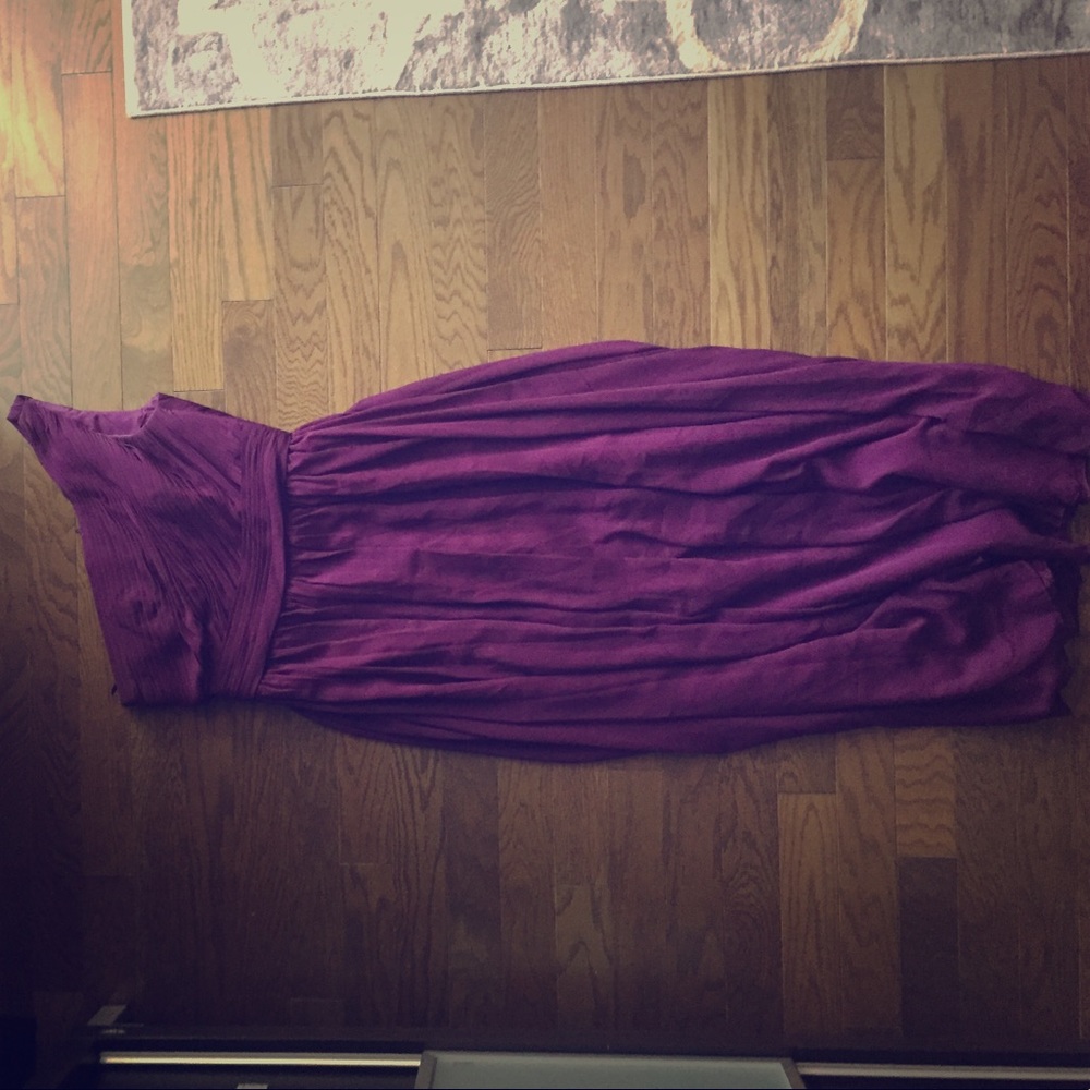 Purple,Long one sided bridesmaid dress or for prom