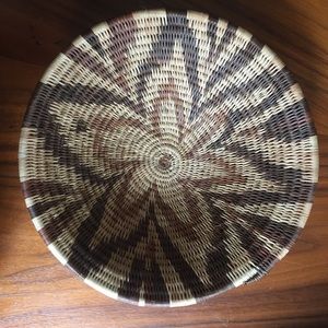 Vintage basket 9" tribal Boho decor