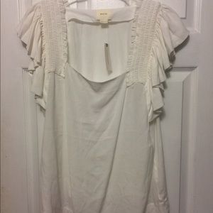 Anthropologie Maeve Ivory Blouse 16 nwt