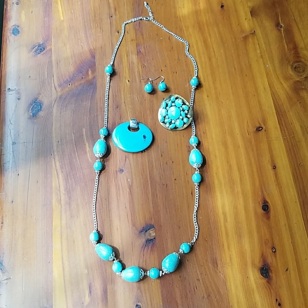 Faux turquoise jewelry set