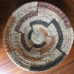 Vintage basket 12" tribal bohemian wall decor