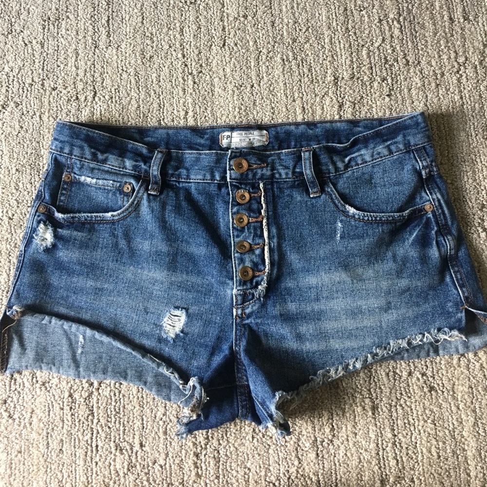 New Free People ocean blue denim shorts