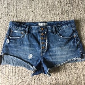 New Free People ocean blue denim shorts