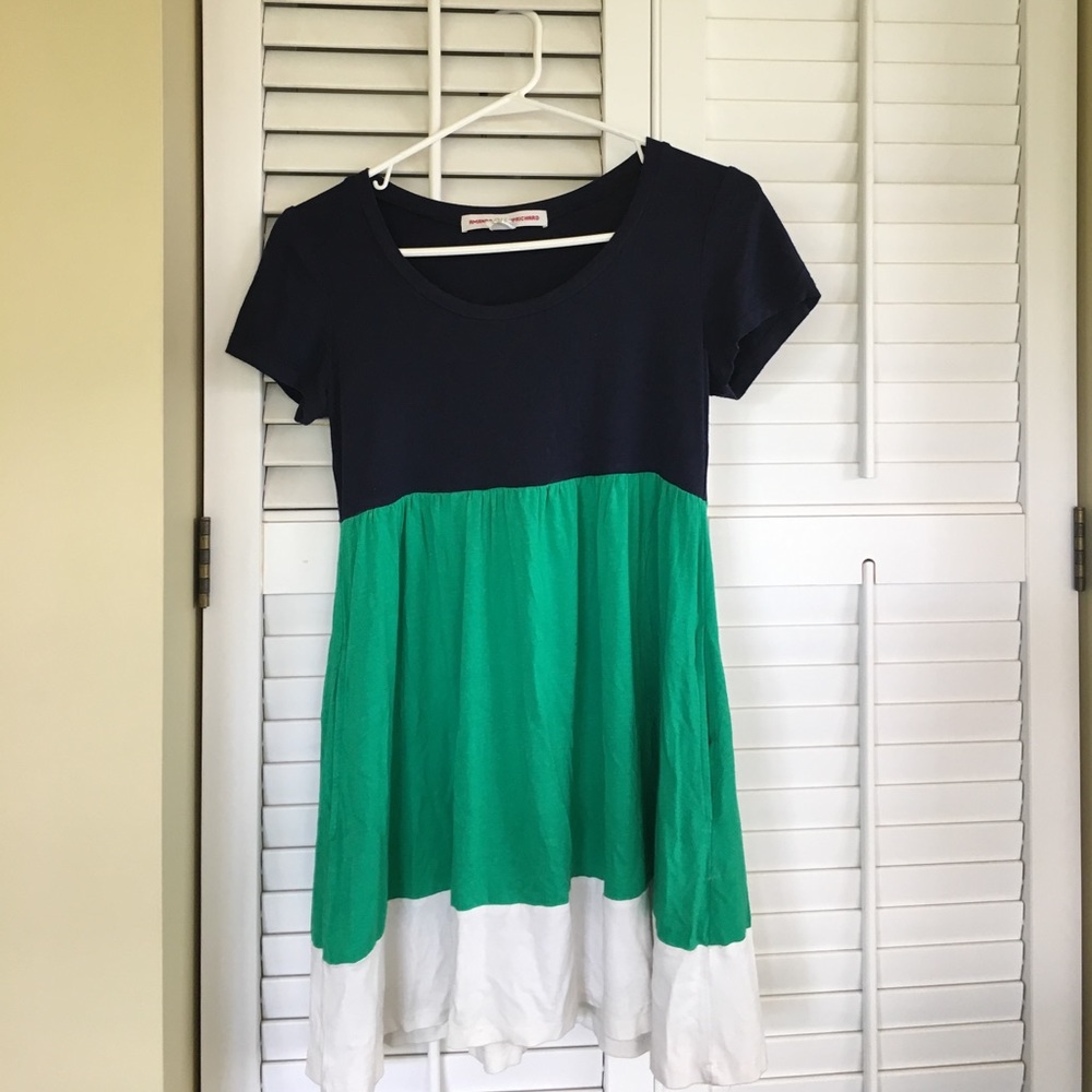 Amanda Uprichard Green Colorblock Dress