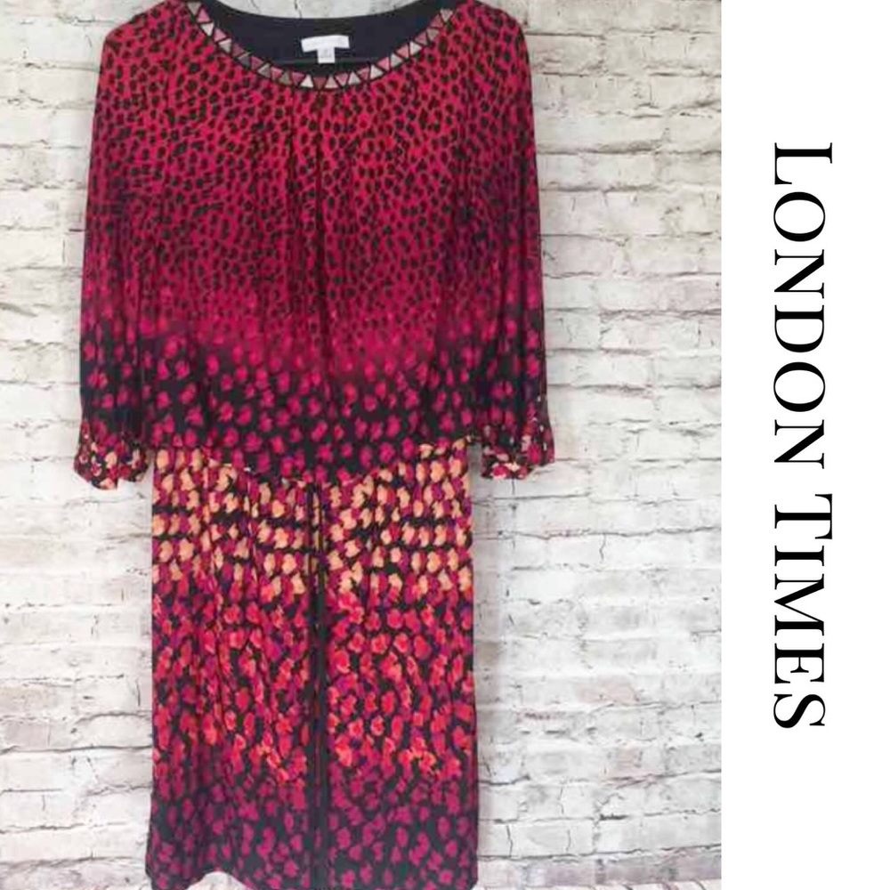 • London Times • Women's 3/4 Sleeve Dress