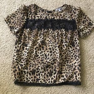 Open back shear Leopard Top XS