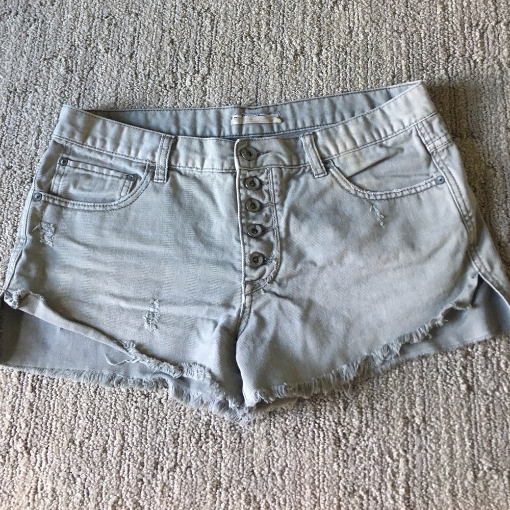 New Free People grey denim cutoff shorts
