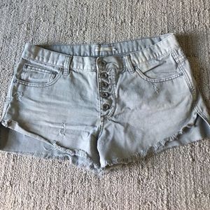 New Free People grey denim cutoff shorts