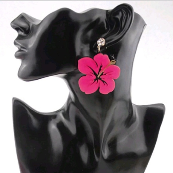 ⚡SALE!🌺"Hibiscus Love" Dangle Earrings!🌺 - Picture 3 of 5