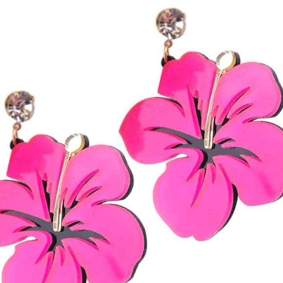 ⚡SALE!🌺"Hibiscus Love" Dangle Earrings!🌺 - Picture 5 of 5