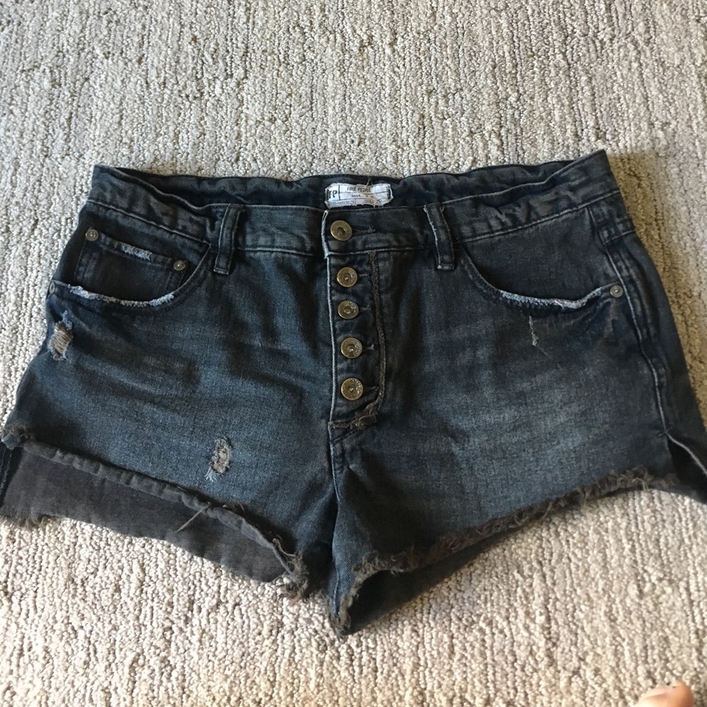 New Free People black denim cutoff shorts