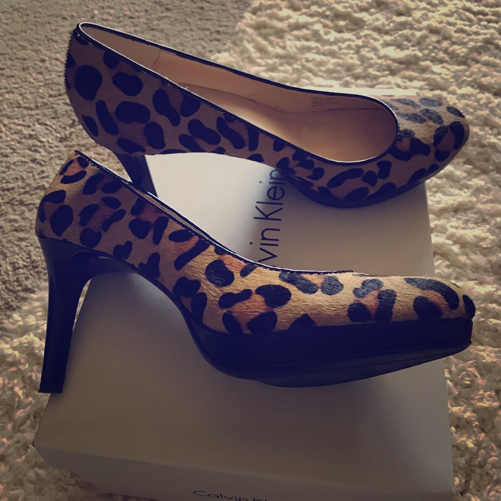 Calvin Klein leopard print heels