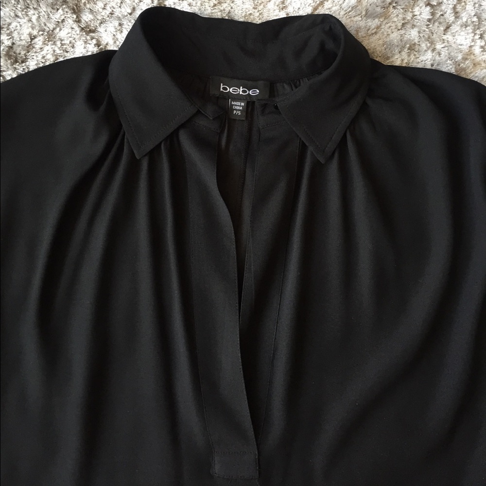Bebe silk long sleeve collared shirt - Picture 4 of 5