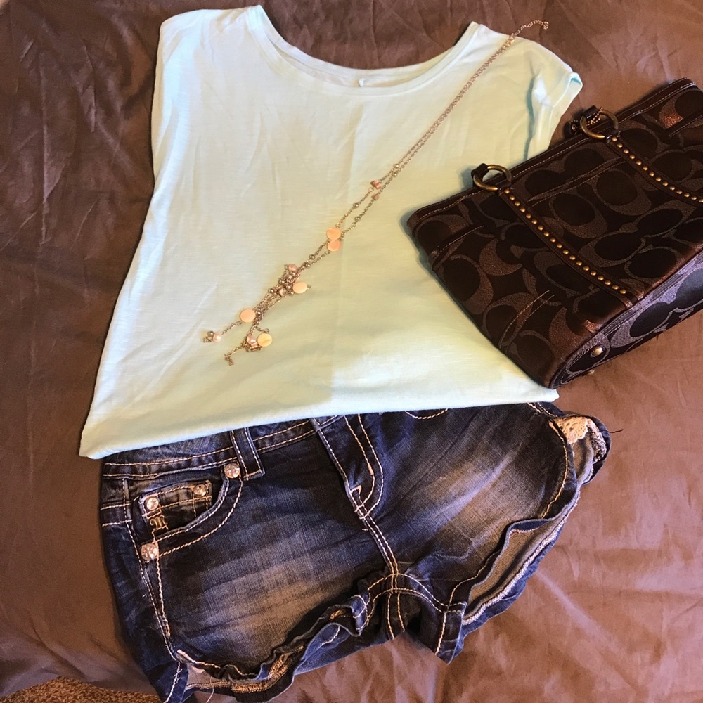 Mint green soft T