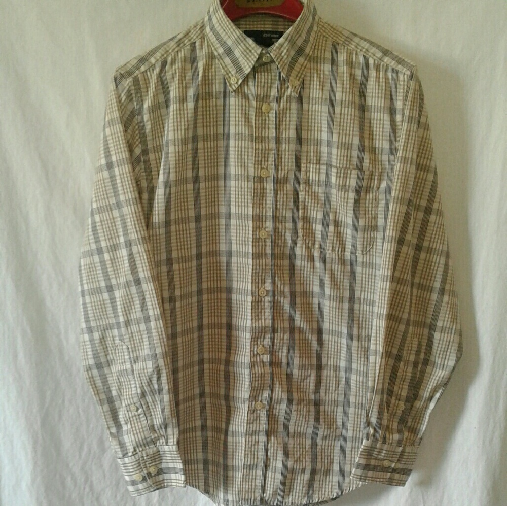 Mens cotton plaid button up