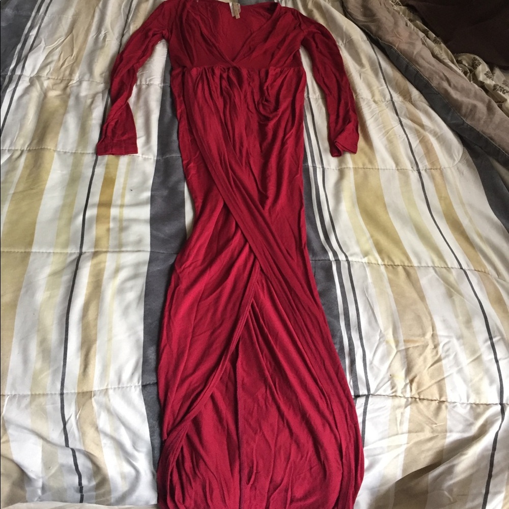 Long red dress