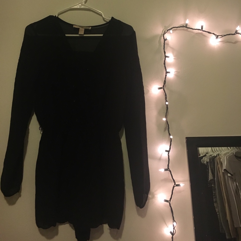 Embroidered Black Romper