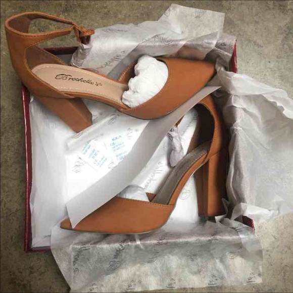 Tan pointy single sole pump heel toe ππ - Picture 2 of 2