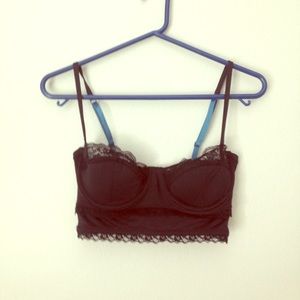 Black Anthrpologie Longline Demicup Bra