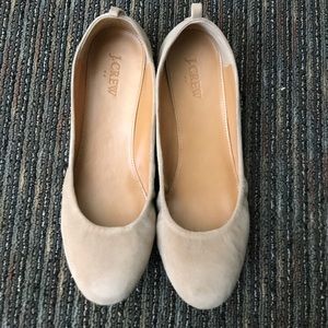 J crew Anya suede ballet flats in saddle